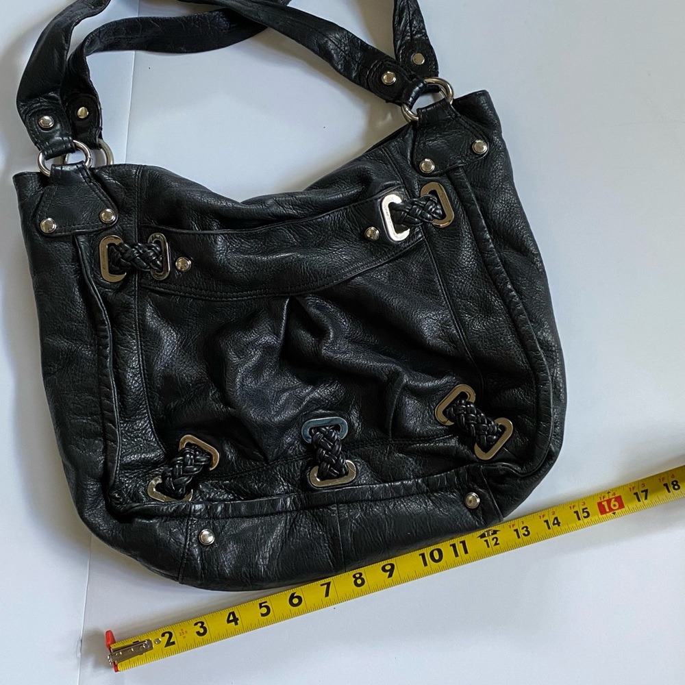 B. Makowsky Black Leather Hobo Bag - Picture 12 of 16